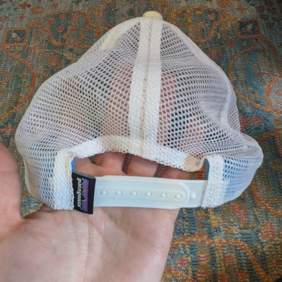 Patagonia P6 Light Yellow and Blue Logo Trucker Hat OS - Picture 3 of 5